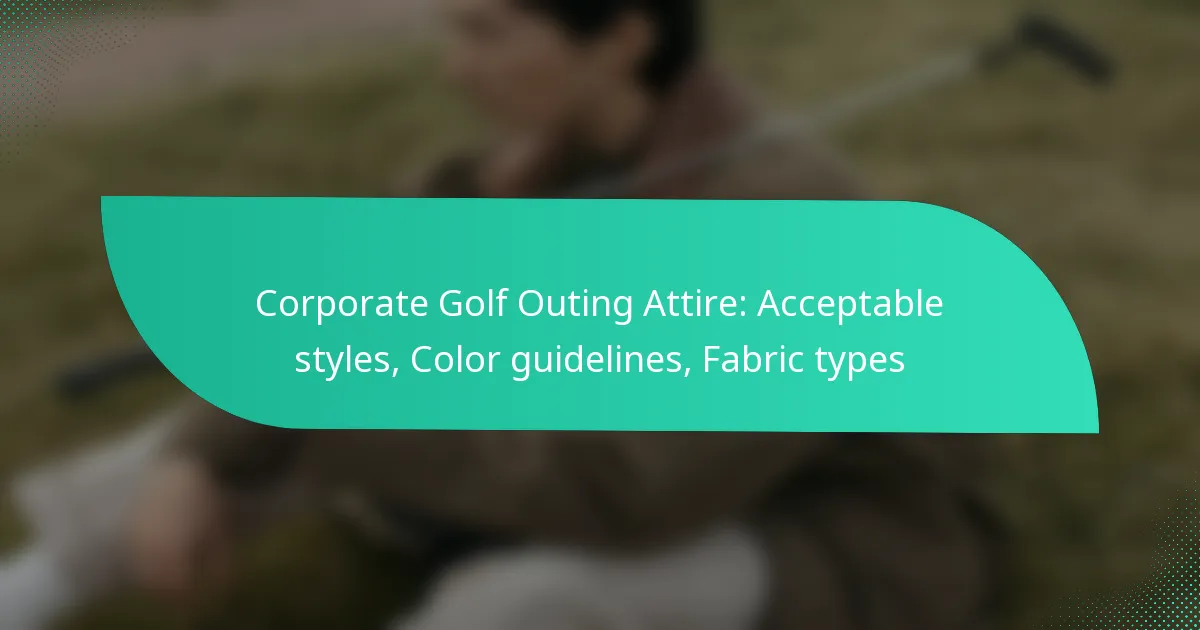 Corporate Golf Outing Attire: Acceptable styles, Color guidelines, Fabric types