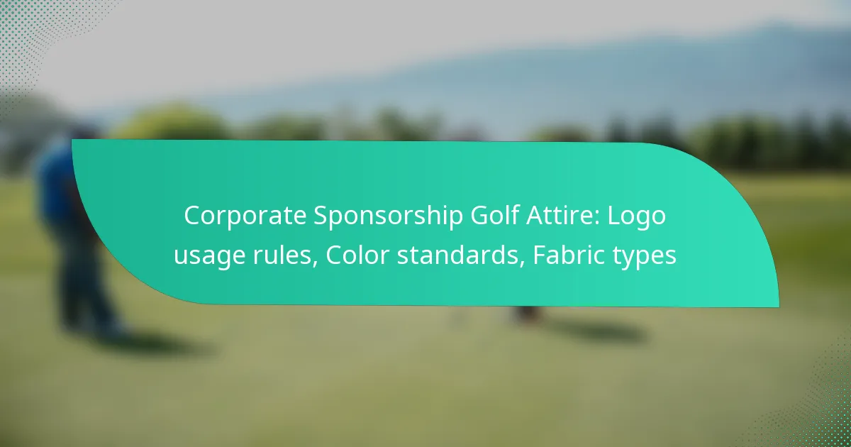 Corporate Sponsorship Golf Attire: Logo usage rules, Color standards, Fabric types