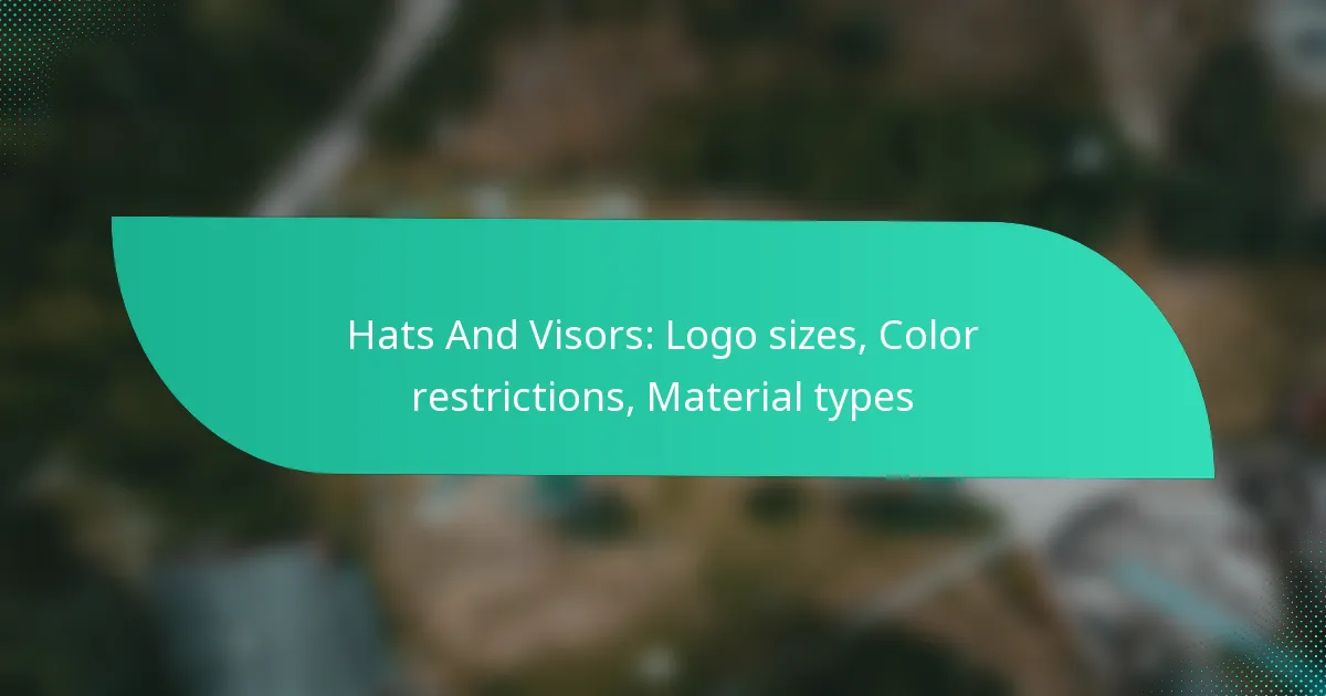 Hats And Visors: Logo sizes, Color restrictions, Material types