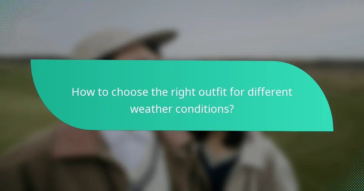 How to choose the right outfit for different weather conditions?