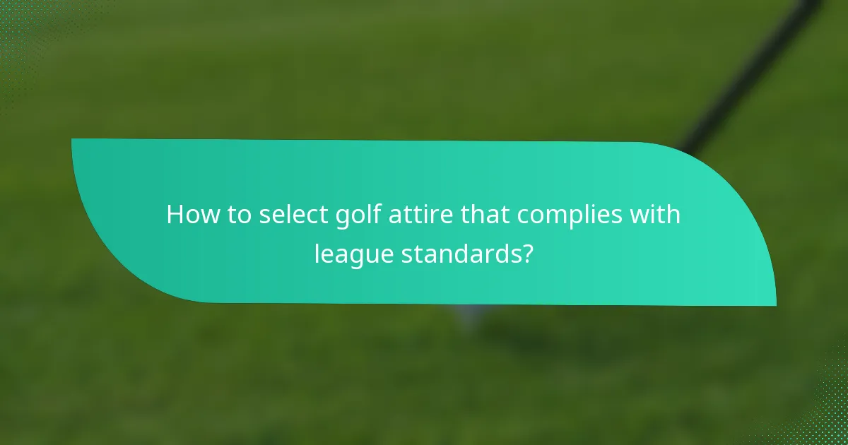 How to select golf attire that complies with league standards?