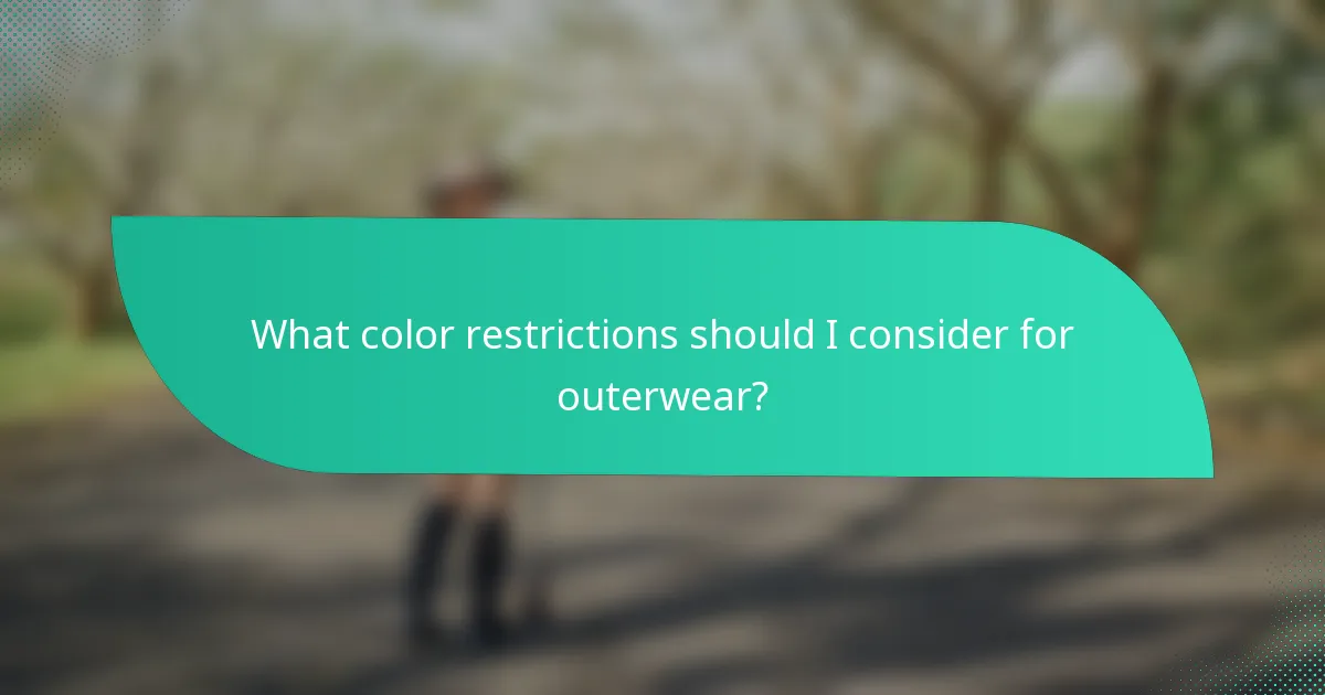 What color restrictions should I consider for outerwear?